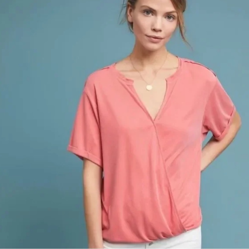 Anthropologie Saturday Sunday Ribbed Amy Surplice Top